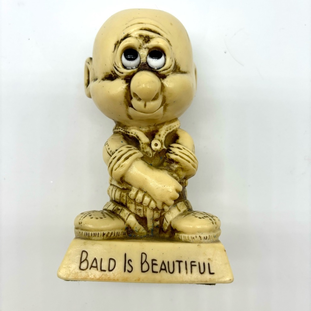 W & R Berries Bald is Beautiful cast resin figurine Vintage 1974.